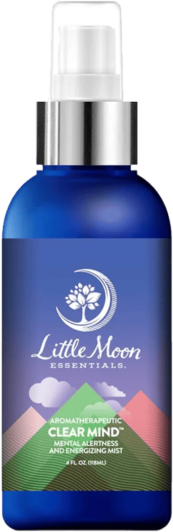 Little Moon Essentials Clear Mind Body Mist Spray for Women - Aromatherapy Spray for Focus - Rosemary, Grapefruit & Eucalyptus Essential Oil Blend - Meditation Accessories - Handmade in USA - 4oz Clear Mind 4 Ounce