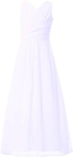 Juniors Long Bridesmaid Dress Party Dresses Flower Girl's Dress 14 White