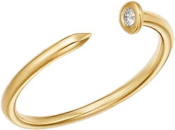 Zoe Lev 14K Yellow Gold Diamond Nail Cuff Ring