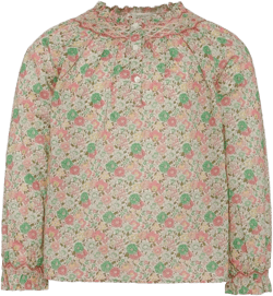 floral-print ruffled blouse