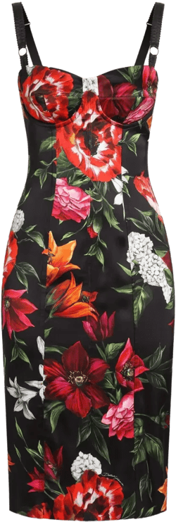 floral-print midi dress
