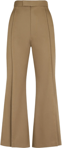 high-waisted flared trousers
