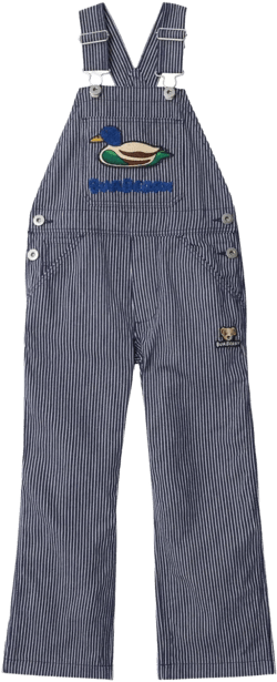 striped denim dungarees