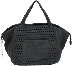 pre-owned perforated leather tote bag