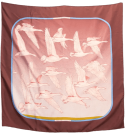 1970s Oiseaux Migrateurs silk scarf