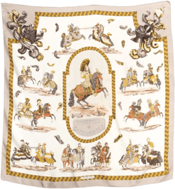 1960s Tournois et Carrousels silk scarf