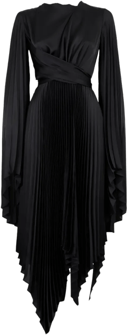 pleated wrap dress
