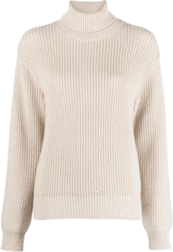 chunky-knit roll-neck jumper