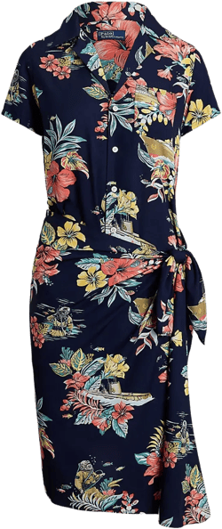 floral-print wrap dress