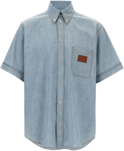chambray short-sleeve shirt