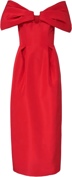 off-shoulder midi dress