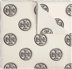 logo-print silk scarf