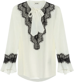 lace-trimmed blouse