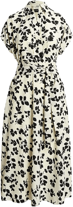 floral-print wrap midi dress