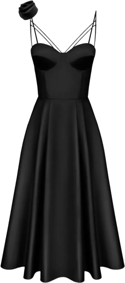rose-detail corset midi dress