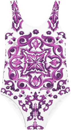 Majolica-print swimsuit