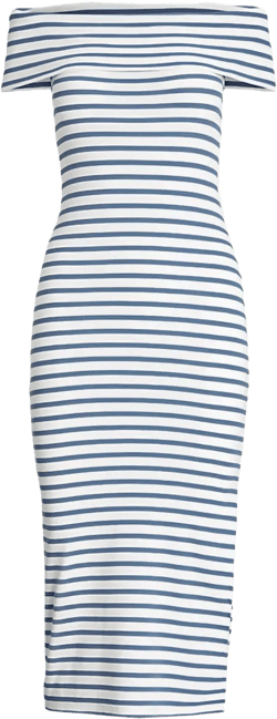 striped off-shoulder dress