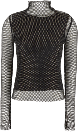 Gerarda fishnet long-sleeve top