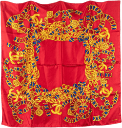 20th Century CC Jewel and Chain Print Silk Scarf scarves