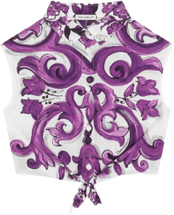 Majolica-print poplin shirt 