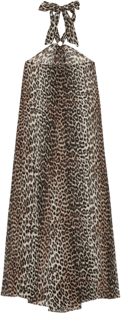 leopard-print halter dress