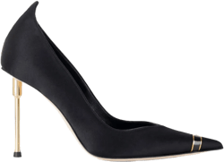 pointed-toe satin pumps