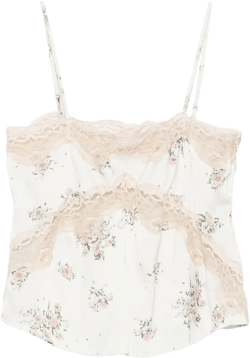 floral-print tank top