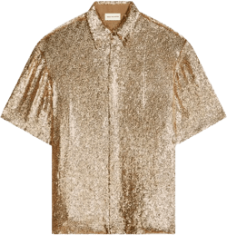 sequined short-sleeve shirt
