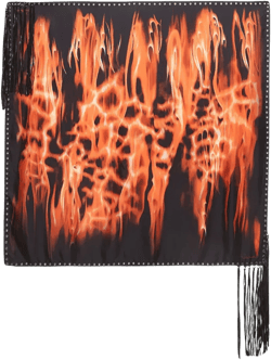 flames-print scarf