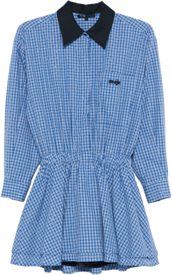 rhinestone-embellished checked mini dress