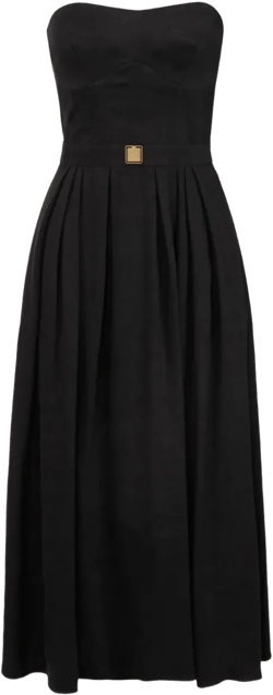 strapless pleated dress