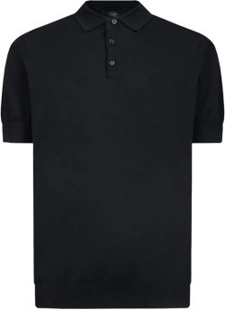 ribbed-trim cotton polo shirt