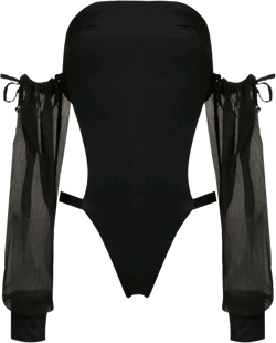 off-shoulder sleeve swimsuit