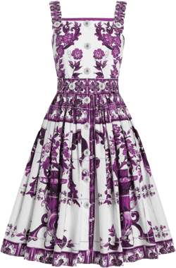 Maiolica-print midi dress