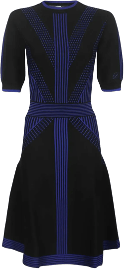 two-tone knitted midi dress
