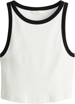 Cropped Ribbed Tank Top