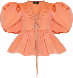 crystal-embellished taffeta blouse