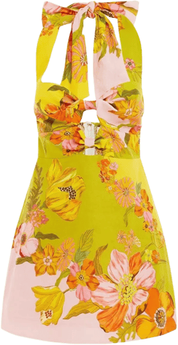 Silas floral-print linen minidress