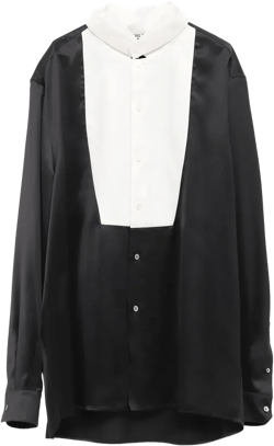 satin front-panel shirt