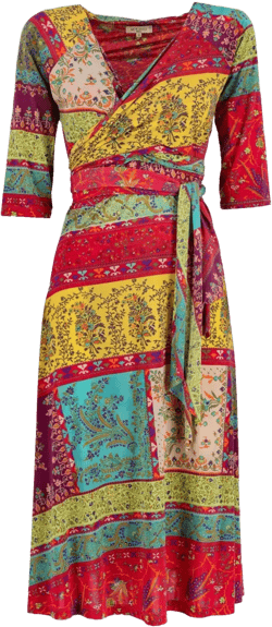 patterned wrap dress