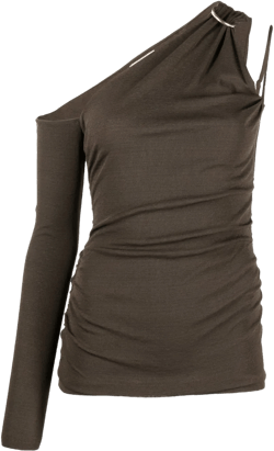 draped neckline jersey wrap top