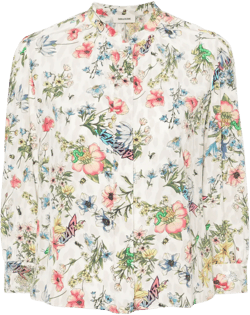floral-print silk blouse