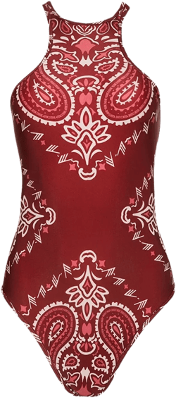 bandana-print halterneck swimsuit
