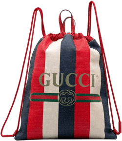 2016-2022 Gucci Sylvie Stripe Logo Drawstring Backpack