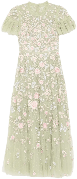 floral-embroidered dress