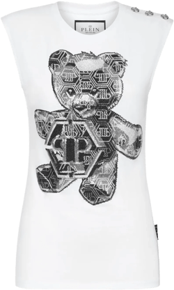 crystal-embellished cotton tank top