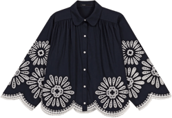 Cropped blouse with crochet detail