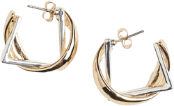 Two-Toned Hoop Earrings