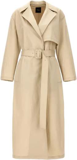 Belted Trench Coat In Beige