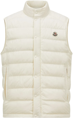 Barthe Nylon Down Vest In Silk White